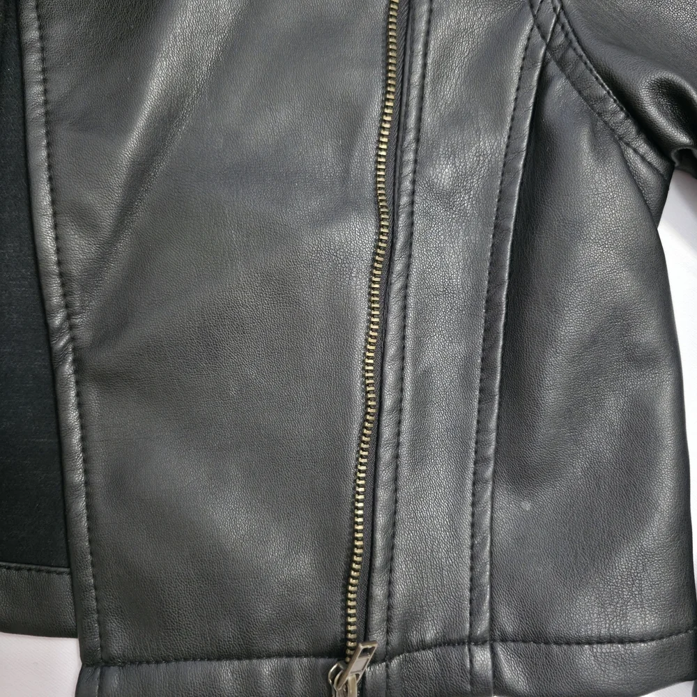 Nanette Kids Black Moto Jacket Size 5 Y2K Style
